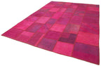 Kırk Yama Pembe Patchwork Pamuk Yün El Dokuma Halısı 254x350 Agacan