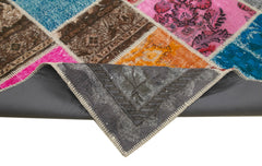 Kırk Yama Pembe Patchwork Pamuk Yün El Dokuma Halısı 278x366 Agacan
