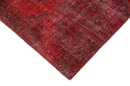 Kırk Yama Kırmızı Patchwork Pamuk Yün El Dokuma Halısı 250x352 Agacan