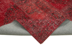 Kırk Yama Kırmızı Patchwork Pamuk Yün El Dokuma Halısı 250x352 Agacan