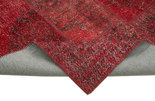 Kırk Yama Kırmızı Patchwork Pamuk Yün El Dokuma Halısı 250x352 Agacan