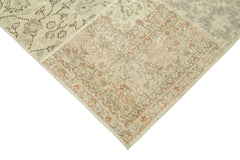 Kırk Yama Bej Patchwork Pamuk Yün El Dokuma Halısı 170x241 Agacan