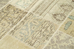 Kırk Yama Bej Patchwork Pamuk Yün El Dokuma Halısı 170x241 Agacan