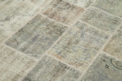 Kırk Yama Gri Patchwork Pamuk Yün El Dokuma Halısı 172x236 Agacan