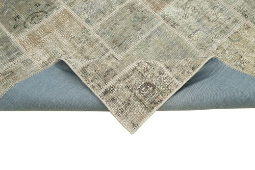 Kırk Yama Gri Patchwork Pamuk Yün El Dokuma Halısı 172x236 Agacan