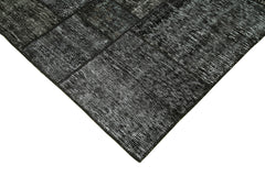 Kırk Yama Siyah Patchwork Pamuk Yün El Dokuma Halısı 171x242 Agacan