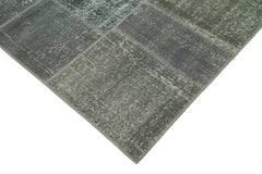 Kırk Yama Gri Patchwork Pamuk Yün El Dokuma Halısı 170x239 Agacan