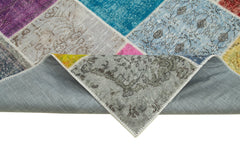 Kırk Yama Pembe Patchwork Pamuk Yün El Dokuma Halısı 172x240 Agacan