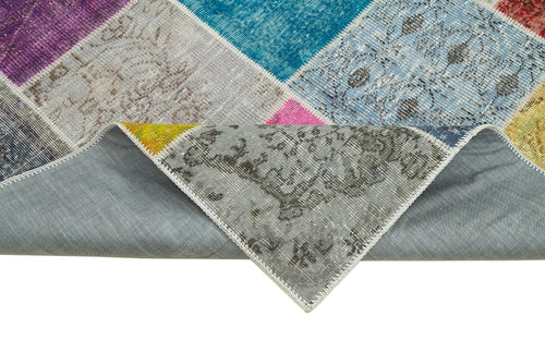 Kırk Yama Pembe Patchwork Pamuk Yün El Dokuma Halısı 172x240 Agacan