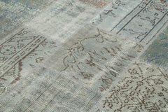 Kırk Yama Gri Patchwork Pamuk Yün El Dokuma Halısı 170x240 Agacan