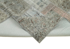 Kırk Yama Gri Patchwork Pamuk Yün El Dokuma Halısı 170x240 Agacan