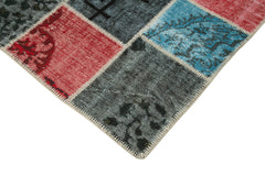 Kırk Yama Pembe Patchwork Pamuk Yün El Dokuma Halısı 236x302 Agacan