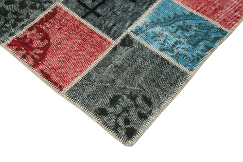 Kırk Yama Pembe Patchwork Pamuk Yün El Dokuma Halısı 236x302 Agacan