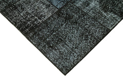 Kırk Yama Siyah Patchwork Pamuk Yün El Dokuma Halısı 171x240 Agacan