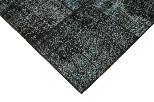 Kırk Yama Siyah Patchwork Pamuk Yün El Dokuma Halısı 171x240 Agacan