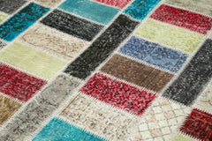 Kırk Yama Pembe Patchwork Pamuk Yün El Dokuma Halısı 178x246 Agacan