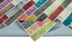 Kırk Yama Pembe Patchwork Pamuk Yün El Dokuma Halısı 172x230 Agacan