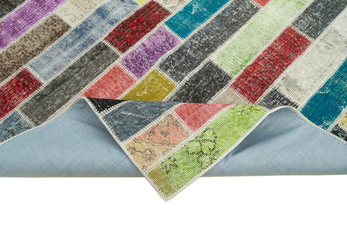 Kırk Yama Pembe Patchwork Pamuk Yün El Dokuma Halısı 172x230 Agacan