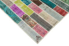Kırk Yama Pembe Patchwork Pamuk Yün El Dokuma Halısı 170x238 Agacan