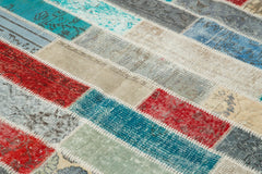 Kırk Yama Pembe Patchwork Pamuk Yün El Dokuma Halısı 170x238 Agacan