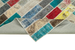 Kırk Yama Pembe Patchwork Pamuk Yün El Dokuma Halısı 170x238 Agacan