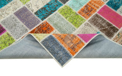 Kırk Yama Pembe Patchwork Pamuk Yün El Dokuma Halısı 173x225 Agacan