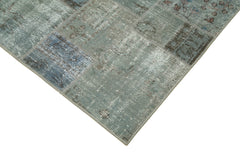 Kırk Yama Gri Patchwork Pamuk Yün El Dokuma Halısı 174x240 Agacan