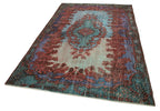 Oyma Vintage Yeşil Eskitme Pamuk Yün El Dokuma Halısı 170x277 Agacan