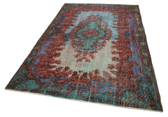 Oyma Vintage Yeşil Eskitme Pamuk Yün El Dokuma Halısı 170x277 Agacan