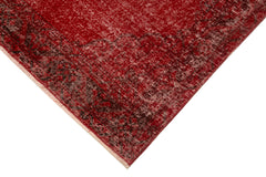 Zile Kırmızı Eskitme Pamuk Yün El Dokuma Halısı 150x390 Agacan