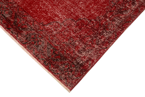 Zile Kırmızı Eskitme Pamuk Yün El Dokuma Halısı 150x390 Agacan