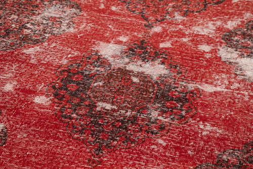 Zile Kırmızı Eskitme Pamuk Yün El Dokuma Halısı 143x410 Agacan