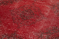Zile Kırmızı Eskitme Pamuk Yün El Dokuma Halısı 143x413 Agacan