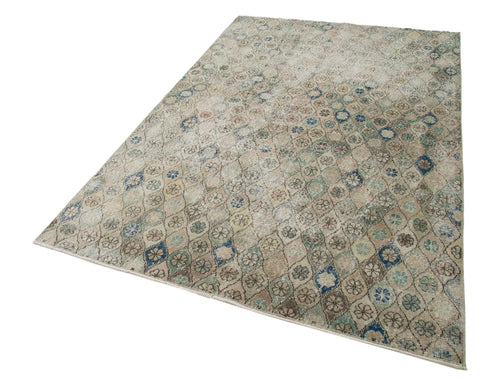 Checkered Kilim Bej Damalı Pamuk Yün El Dokuma Halısı 165x253 Agacan