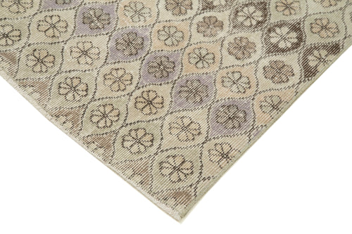 Checkered Kilim Bej Damalı Pamuk Yün El Dokuma Halısı 154x286 Agacan