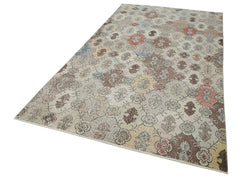 Checkered Kilim Bej Damalı Pamuk Yün El Dokuma Halısı 160x307 Agacan