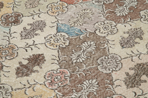 Checkered Kilim Bej Damalı Pamuk Yün El Dokuma Halısı 160x307 Agacan