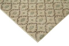Checkered Kilim Bej Damalı Pamuk Yün El Dokuma Halısı 170x273 Agacan