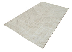 Checkered Kilim Bej Damalı Pamuk Yün El Dokuma Halısı 163x277 Agacan
