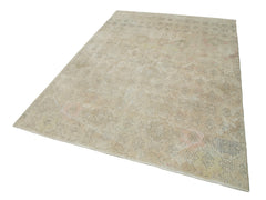 Checkered Kilim Bej Damalı Pamuk Yün El Dokuma Halısı 174x260 Agacan