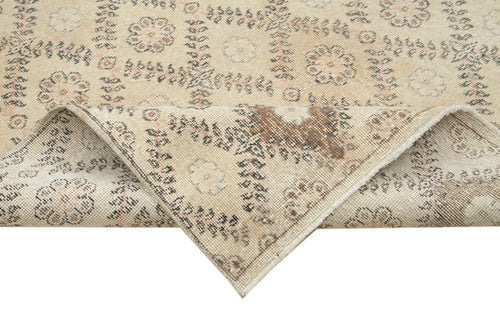 Checkered Kilim Bej Damalı Pamuk Yün El Dokuma Halısı 167x303 Agacan