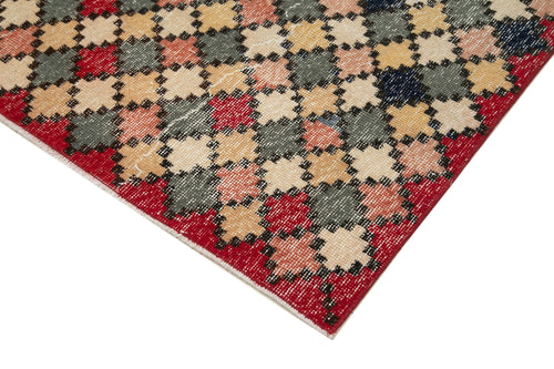 Checkered Kilim Beyaz Damalı Pamuk Yün El Dokuma Halısı 167x305 Agacan