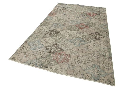 Checkered Kilim Bej Damalı Pamuk Yün El Dokuma Halısı 165x290 Agacan