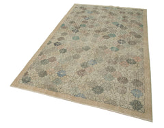 Checkered Kilim Bej Damalı Pamuk Yün El Dokuma Halısı 153x261 Agacan