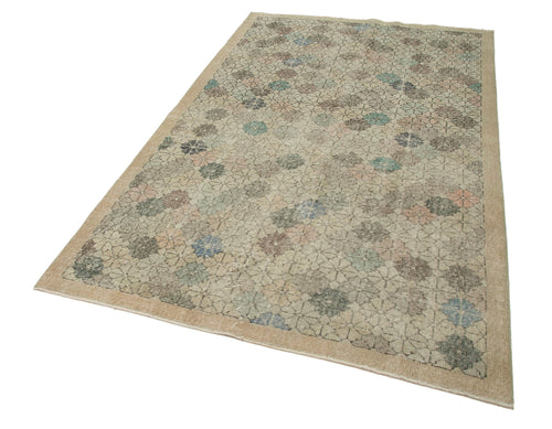 Checkered Kilim Bej Damalı Pamuk Yün El Dokuma Halısı 153x261 Agacan
