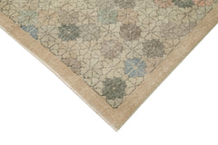 Checkered Kilim Bej Damalı Pamuk Yün El Dokuma Halısı 153x261 Agacan
