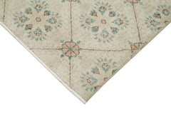 Checkered Kilim Bej Damalı Pamuk Yün El Dokuma Halısı 148x253 Agacan