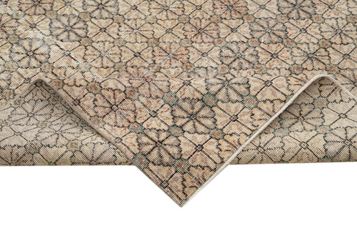 Checkered Kilim Bej Damalı Pamuk Yün El Dokuma Halısı 189x372 Agacan