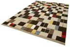 PonponBej Geometrik Pamuk Yün El Dokuma Halısı 243x330 Agacan