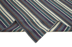 Chaput Kilim Mor Çizgili Pamuk Yün El Dokuma Halısı 190x270 Agacan